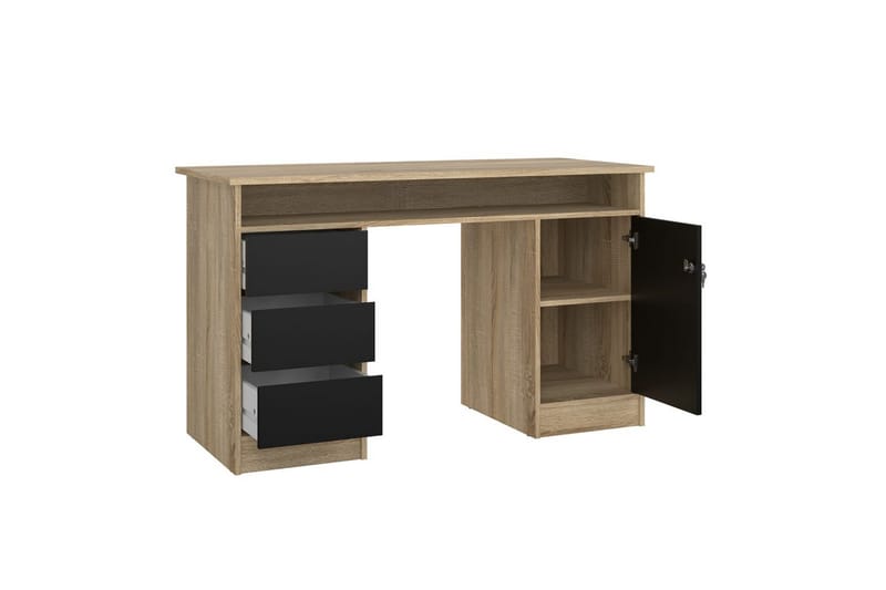 Taketo Skrivebord 55x126 cm - Natur/Sort - Møbler - Borde - Kontorbord - Skrivebord