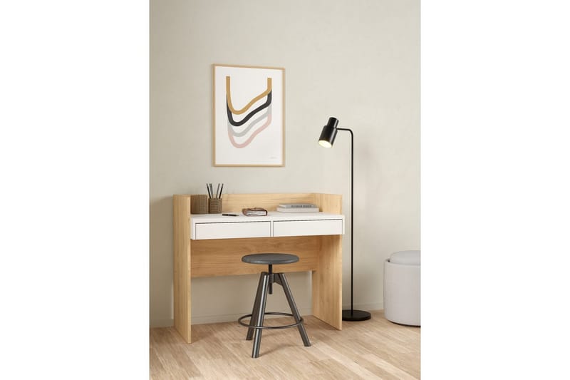 Taketo Skrivebord 56x102 cm - Hvid/Natur - Møbler - Borde - Kontorbord - Skrivebord