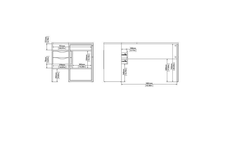 Taketo Skrivebord 81x145,1 cm - Hvid - Møbler - Borde - Kontorbord - Skrivebord