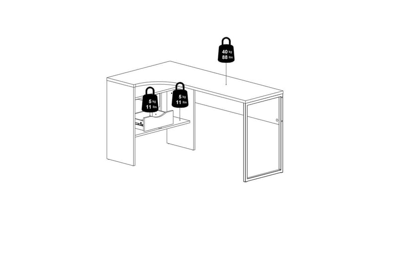 Taketo Skrivebord 81x145,1 cm - Hvid - Møbler - Borde - Kontorbord - Skrivebord