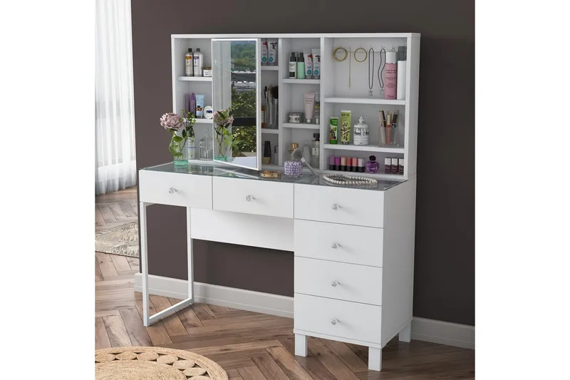 Talros Toiletbord 120 cm - Hvid - Møbler - Borde - Kontorbord - Skrivebord