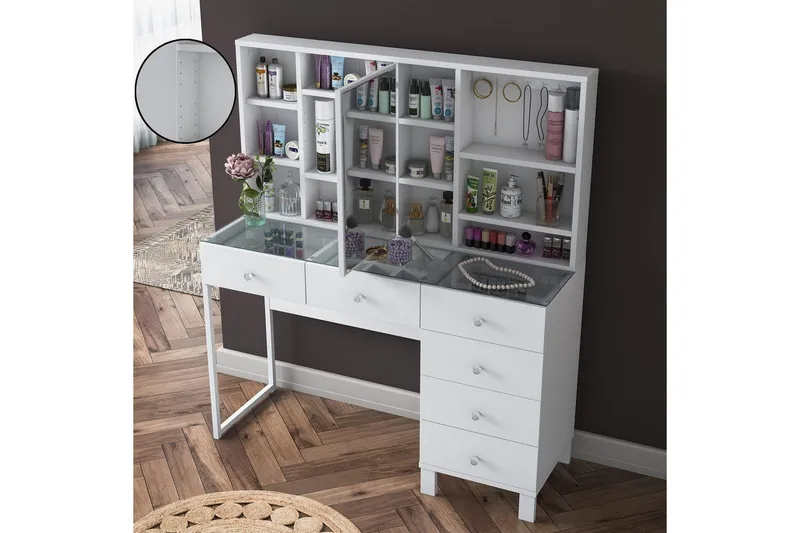 Talros Toiletbord 120 cm - Hvid - Møbler - Borde - Kontorbord - Skrivebord