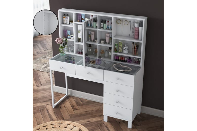 Talros Toiletbord 120 cm - Hvid - Møbler - Borde - Kontorbord - Skrivebord