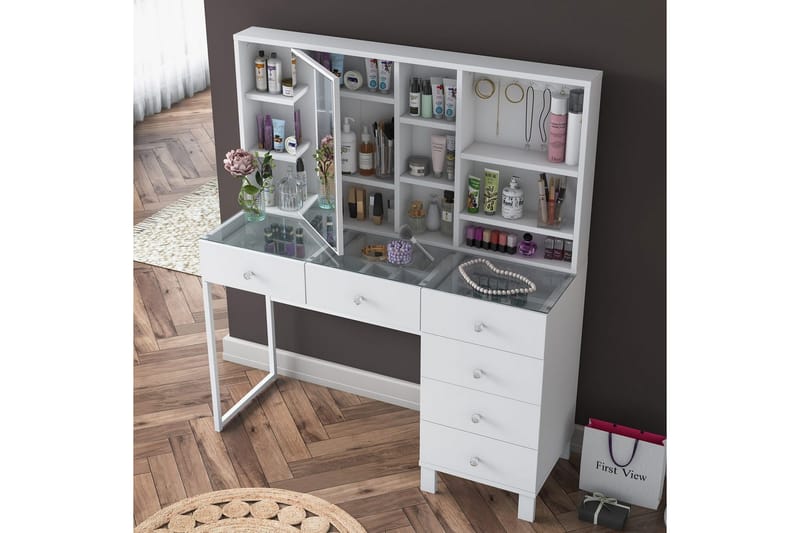 Talros Toiletbord 120 cm - Hvid - Møbler - Borde - Kontorbord - Skrivebord