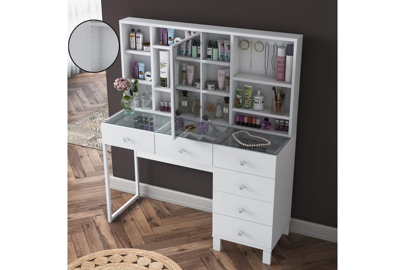 Talros Toiletbord 120 cm - Hvid - Møbler - Borde - Kontorbord - Skrivebord