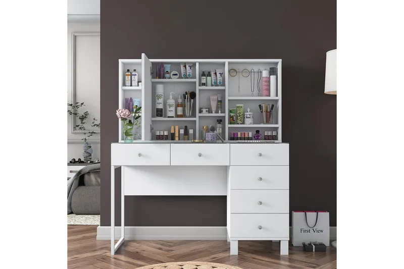 Talros Toiletbord 120 cm - Hvid - Møbler - Borde - Kontorbord - Skrivebord