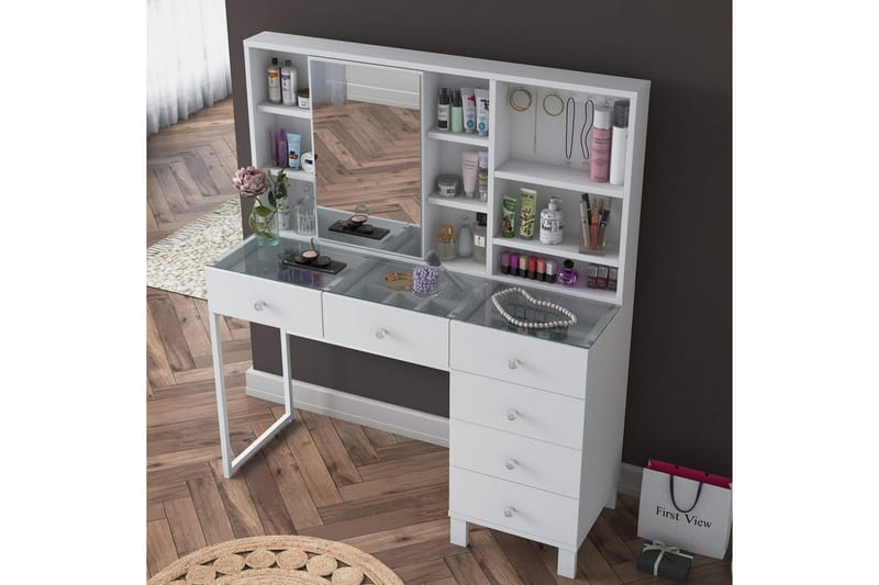 Talros Toiletbord 120 cm - Hvid - Møbler - Borde - Kontorbord - Skrivebord