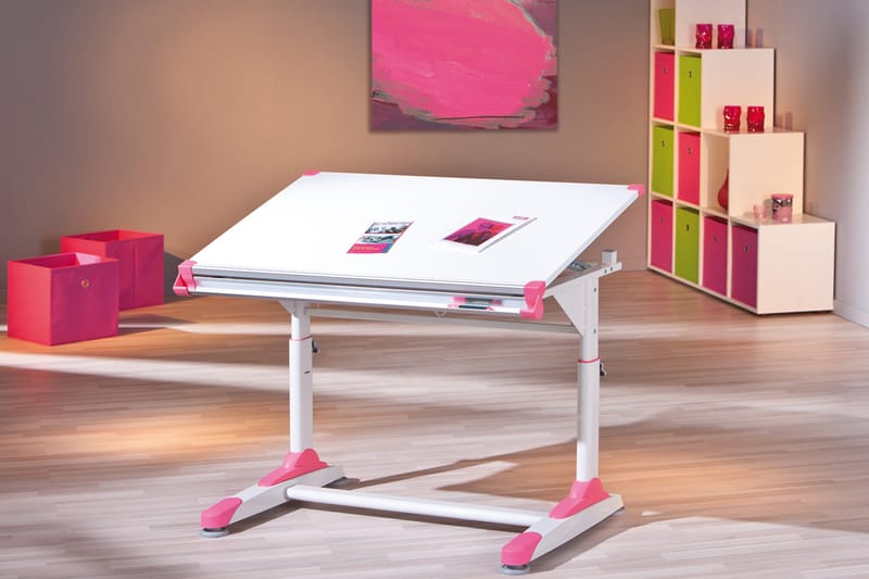 Ivar Skrivebord til børn - Hvid/Grøn/Lyserød - Møbler - Borde - Kontorbord - Tegnebord