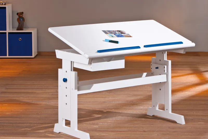 Selena Skrivebord til børn - Hvid/Lyserød - Møbler - Borde - Kontorbord - Tegnebord