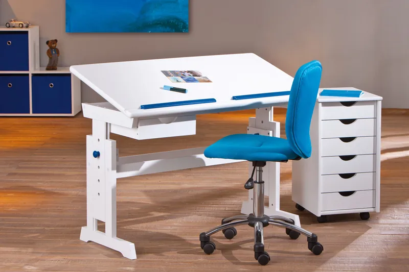 Selena Skrivebord til børn - Hvid/Lyserød - Møbler - Borde - Kontorbord - Tegnebord