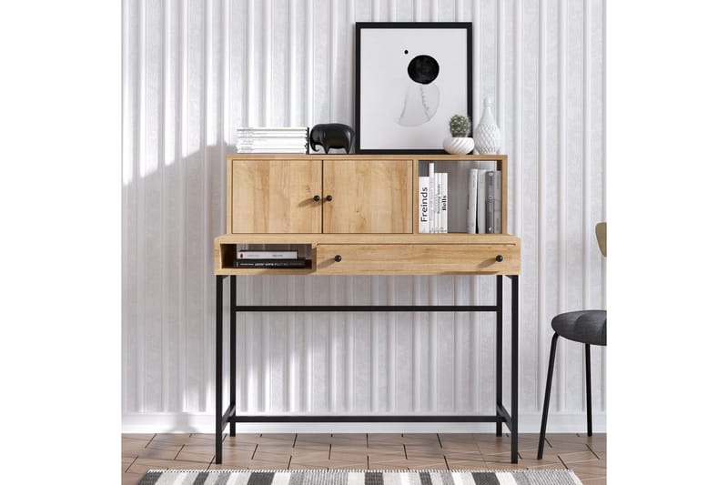 Teyric Skrivebord 60x100 cm - Eg/Sort - Møbler - Borde - Kontorbord - Skrivebord