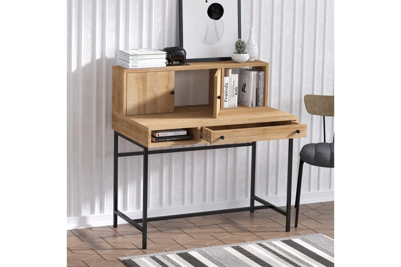 Teyric Skrivebord 60x100 cm - Eg/Sort - Møbler - Borde - Kontorbord - Skrivebord