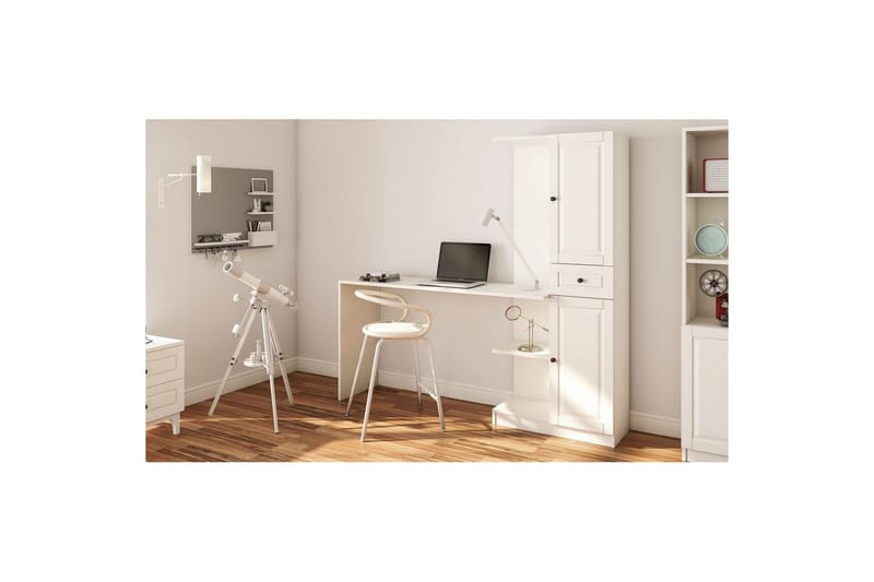 Torrel Skrivebord 40x155 cm - Hvid - Møbler - Borde - Kontorbord - Skrivebord