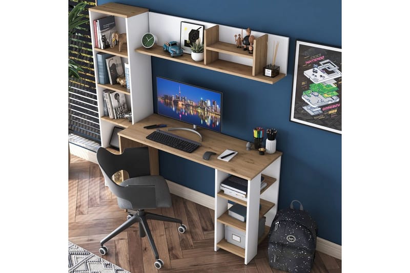 Traven Skrivebord 45x160 cm - Hvid - Møbler - Borde - Kontorbord - Skrivebord