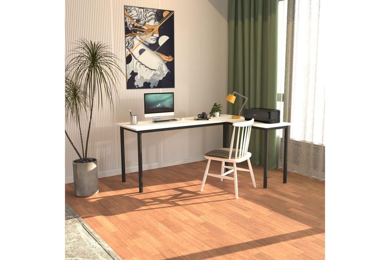 Viva Skrivebord 120x150 cm - Sort/Hvid - Møbler - Borde - Kontorbord - Skrivebord