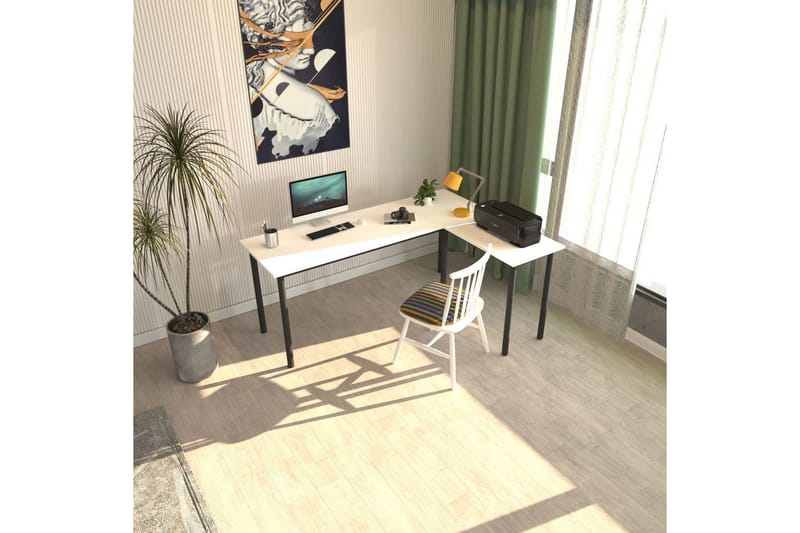 Viva Skrivebord 120x150 cm - Sort/Hvid - Møbler - Borde - Kontorbord - Skrivebord