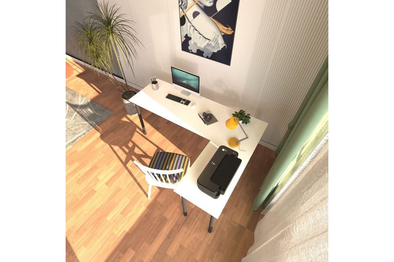 Viva Skrivebord 120x150 cm - Sort/Hvid - Møbler - Borde - Kontorbord - Skrivebord