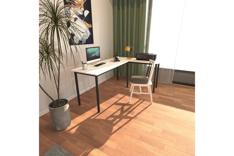 Viva Skrivebord 120x150 cm - Sort/Hvid - Møbler - Borde - Kontorbord - Skrivebord