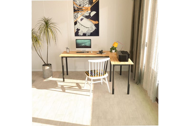 Viva Skrivebord 120x150 cm - Sort/Natur - Møbler - Borde - Kontorbord - Skrivebord