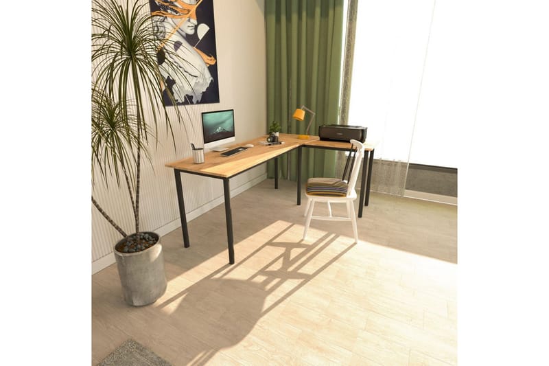 Viva Skrivebord 120x150 cm - Sort/Natur - Møbler - Borde - Kontorbord - Skrivebord