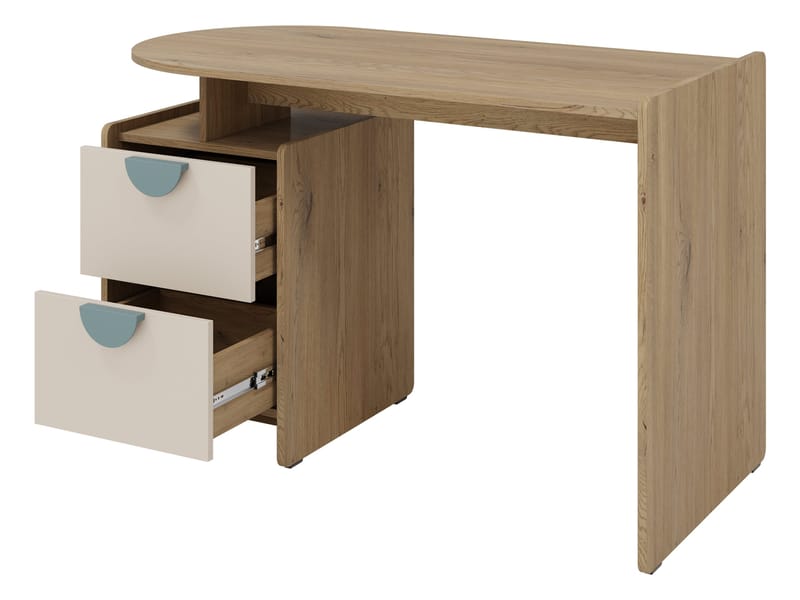 Zarek Skrivebord 121 cm - brun, lyserød og beige - Møbler - Borde - Kontorbord - Skrivebord