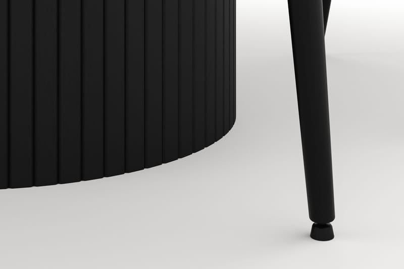 Kopparbo Rund Spisegruppe 106-156cm med 4 Alsarp Spisestole - Sort - Møbler - Borde - Spisebordssæt