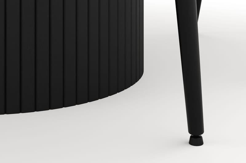 Kopparbo Rund Spisegruppe 106-156cm med 6 Alsarp Spisestole - Sort - Møbler - Borde - Spisebordssæt
