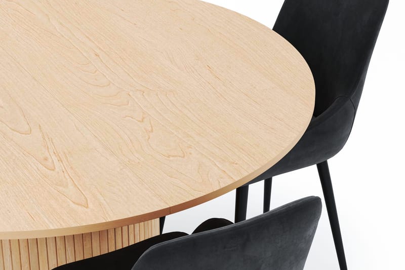 Kopparbo Rund Spisegruppe 130-150 cm 4 Alsarp Spisestole - Nature - Møbler - Borde - Spisebordssæt