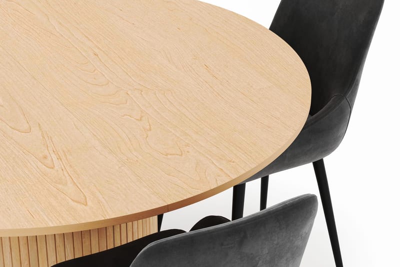 Kopparbo Rund Spisegruppe 130-150 cm 4 Alsarp Spisestole - Nature - Møbler - Borde - Spisebordssæt