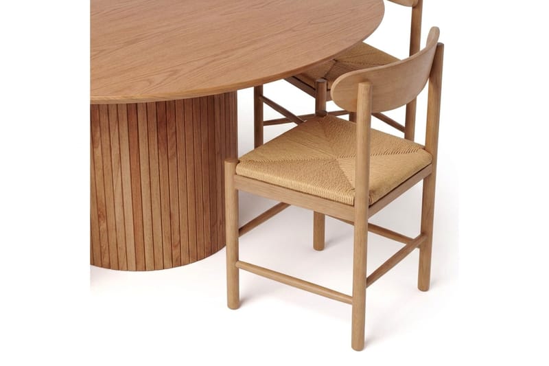 Kopparbo rund spisegruppe 180 cm eg med 8 Malte spisebordsstole - Eg - Møbler - Borde - Spisebordssæt