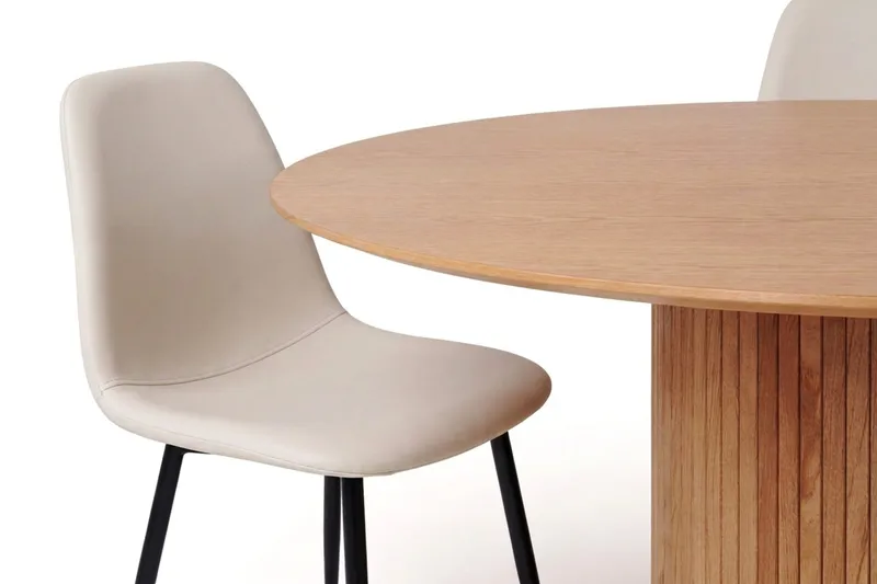 Kopparbo rund spisegruppe 180 cm eg med 8 Nibe-spisestole - Eg - Møbler - Borde - Spisebordssæt