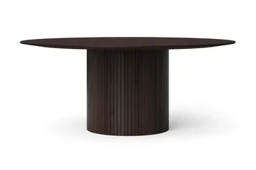 Kopparbo rund spisegruppe 180 cm røget eg med 8 Torsby-spisestole - Røget eg - Møbler - Borde - Spisebordssæt