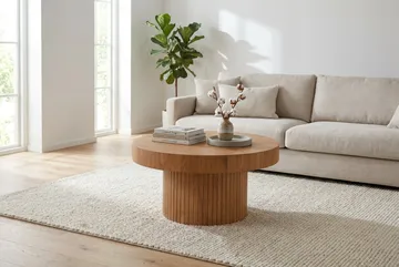 Kopparbo Rundt Sofabord 85 cm med tyk bordplade - Eg - Møbler - Borde - Sofabord