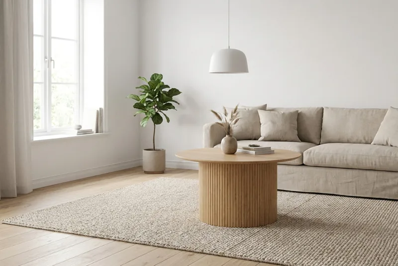 Kopparbo rundt sofabord 85 cm med tynd bordplade - Eg - Møbler - Borde - Sofabord
