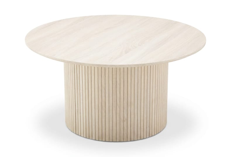 Kopparbo rundt sofabord 85 cm med tynd bordplade - Hvidbejdset eg - Møbler - Borde - Sofabord