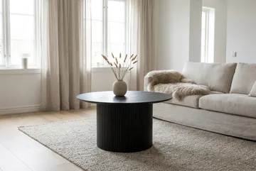 Kopparbo rundt sofabord 85 cm med tynd bordplade - Sortbejdset eg - Møbler - Borde - Sofabord