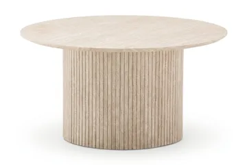 Kopparbo rundt sofabord 85 cm med tynd bordplade - Travertin - Møbler - Borde - Sofabord