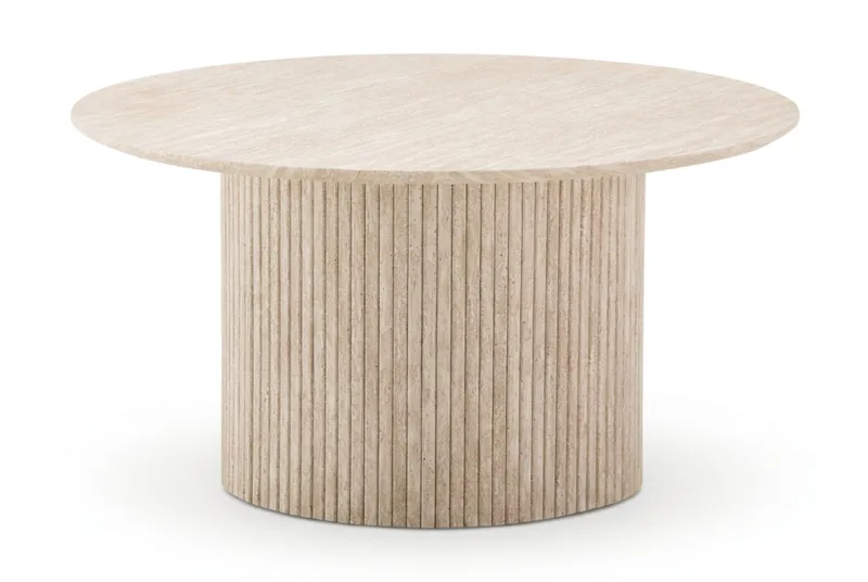 Kopparbo rundt sofabord 85 cm med tynd bordplade - Travertin - Møbler - Borde - Sofabord