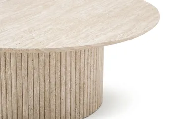Kopparbo rundt sofabord 85 cm med tynd bordplade - Travertin - Møbler - Borde - Sofabord