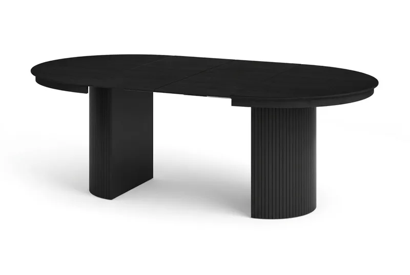 Kopparbo rundt spisebord, forlængeligt 120-220 cm finer, Sortbejdset eg