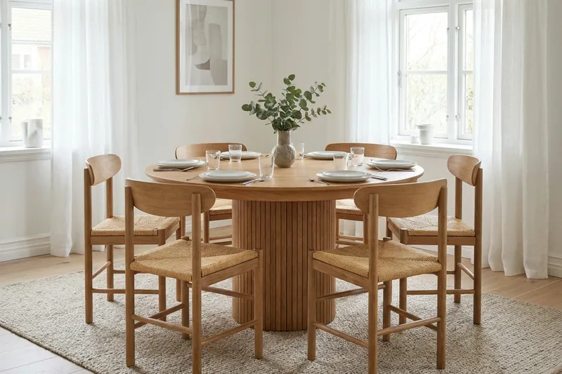Kopparbo rundt spisebord, forlængeligt 140-240 cm finer - Eg - Møbler - Borde - Spisebord og køkkenbord