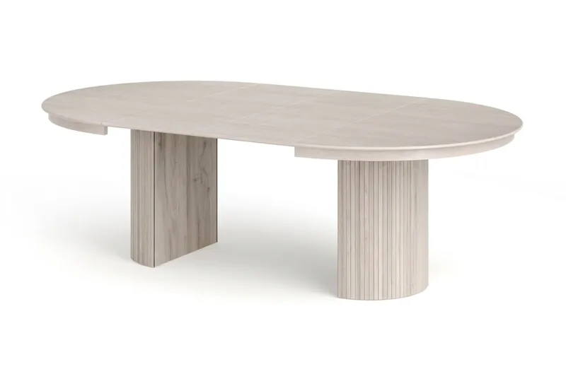 Kopparbo rundt spisebord, forlængeligt 140-240 cm finer, Hvidbejdset eg