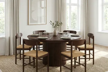 Kopparbo rundt spisebord, forlængeligt 140-240 cm finer - Valnød - Møbler - Borde - Spisebord og køkkenbord