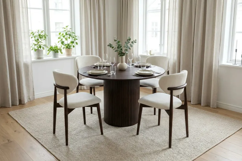 Kopparbo rundt spisebord 110 cm finer - Røget eg - Møbler - Borde - Spisebord og køkkenbord