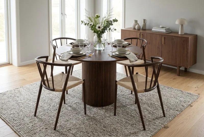 Kopparbo rundt spisebord 110 cm finer - Valnød - Møbler - Borde - Spisebord og køkkenbord