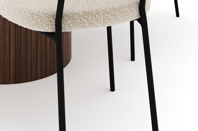 Kopparbo Rundt Spisebord 120 cm med 4 Gemmiano Stole - Mørkebrun - Møbler - Borde - Spisebordssæt