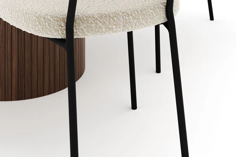 Kopparbo Rundt Spisebord 120 cm med 4 Gemmiano Stole - Mørkebrun - Møbler - Borde - Spisebordssæt