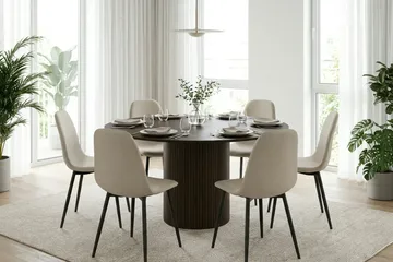 Kopparbo rundt spisebord 130 cm finer - Røget eg - Møbler - Borde - Spisebord og køkkenbord