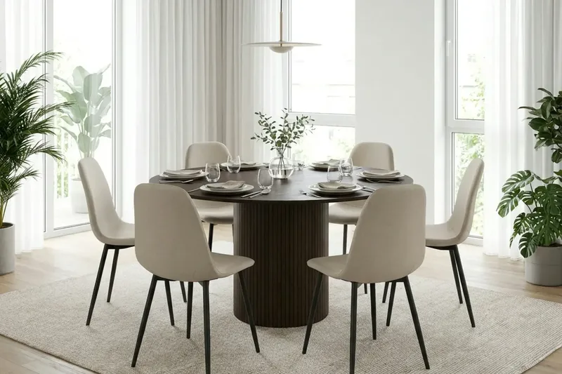 Kopparbo rundt spisebord 130 cm finer - Røget eg - Møbler - Borde - Spisebord og køkkenbord
