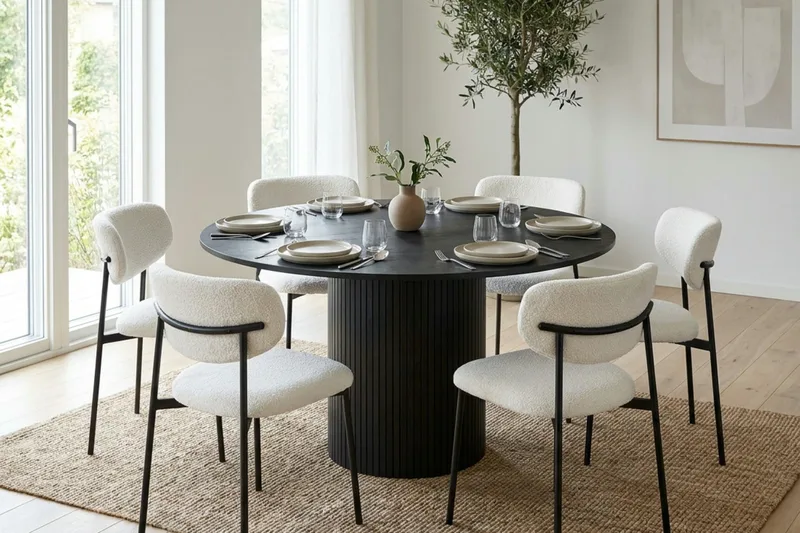 Kopparbo rundt spisebord 130 cm finer - Sortbejdset eg - Møbler - Borde - Spisebord og køkkenbord